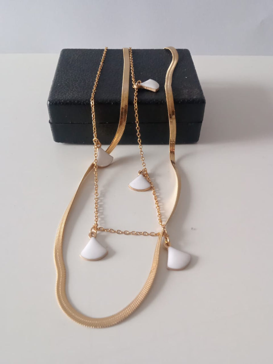 Gold Crystal Pendant Necklace with | Elegant Minimal Jewelry | Anayas Fashion