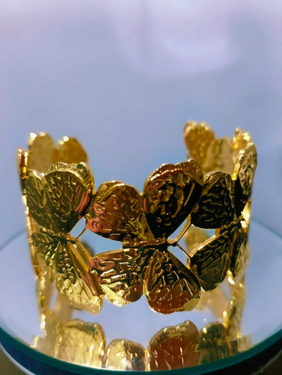Gold Butterfly Cuff Bracelet for Women | Adjustable Statement Jewelry | Anayas Fashion
