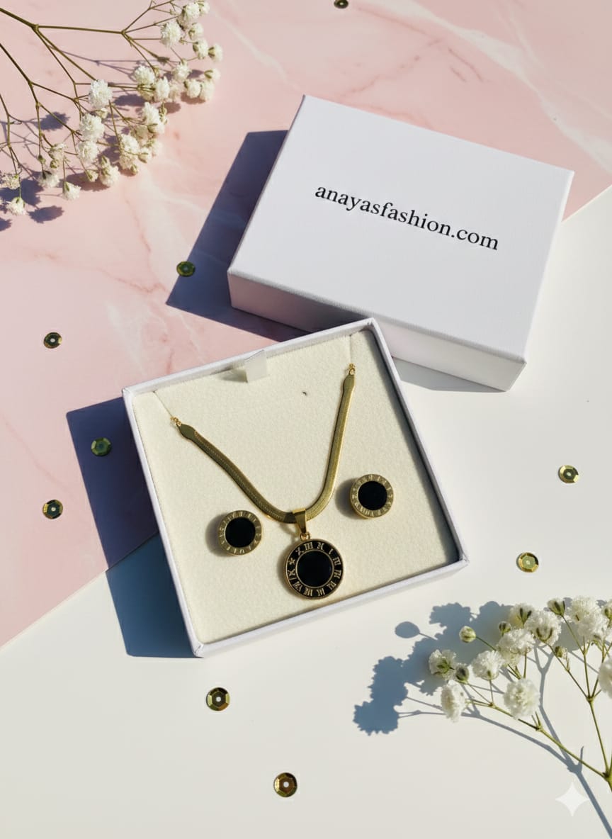 Gold Crystal Pendant Necklace with | Elegant Minimal Jewelry | Anayas Fashion