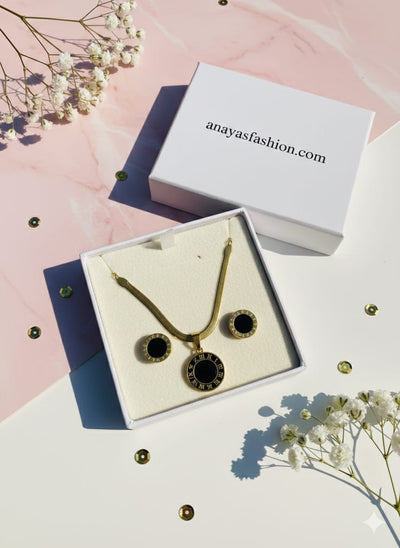 Gold Crystal Pendant Necklace with | Elegant Minimal Jewelry | Anayas Fashion