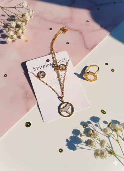 Gold Crystal Pendant Necklace with | Elegant Minimal Jewelry | Anayas Fashion