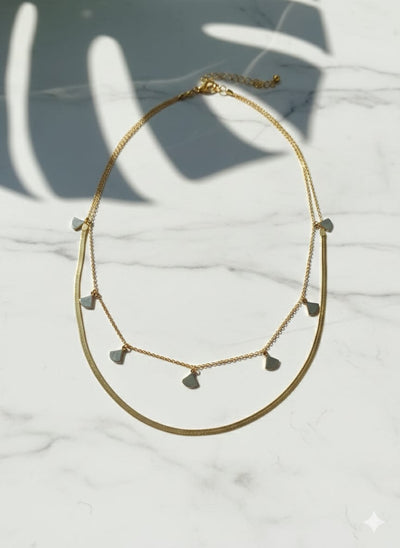 Gold Crystal Pendant Necklace with | Elegant Minimal Jewelry | Anayas Fashion