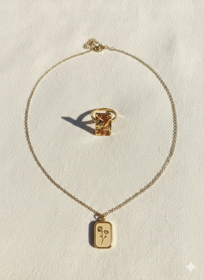 Gold Crystal Pendant Necklace with | Elegant Minimal Jewelry | Anayas Fashion