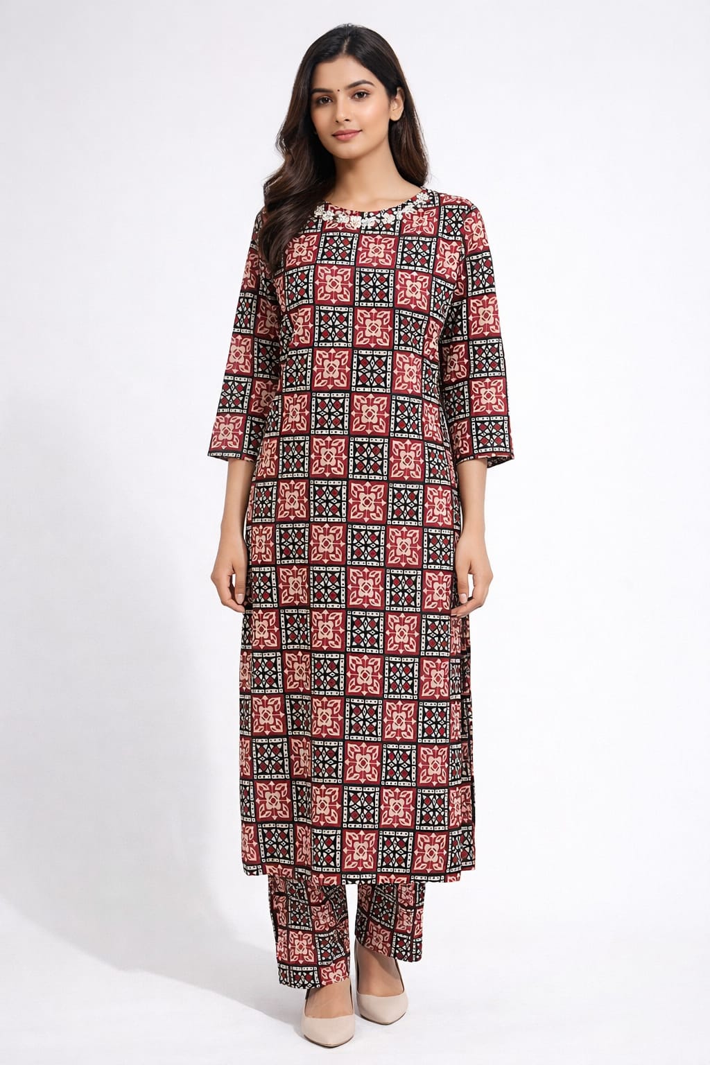 2 Piece Printed Lawn Suit for Women – Summer Casual Kurta & Trouser Set (S, M, L)