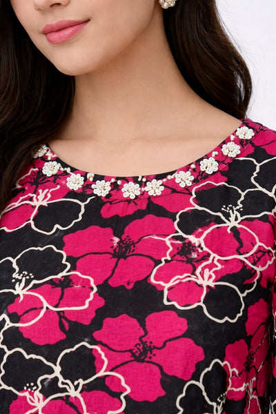 2 Piece Printed Lawn Suit for Women – Summer Casual Kurta & Trouser Set (S, M, L)