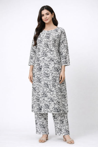 2 Piece Printed Lawn Suit for Women – Summer Casual Kurta & Trouser Set (S, M, L)