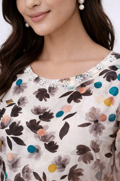 2 Piece Printed Lawn Suit for Women – Summer Casual Kurta & Trouser Set (S, M, L)