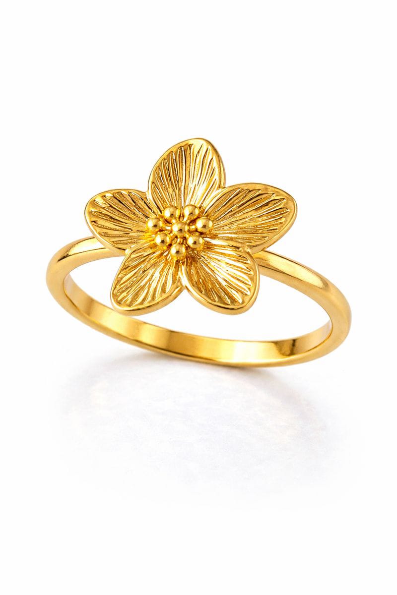 Gold Flower Ring for Women – Elegant Floral Adjustable Ring | Minimalist Jewelry Gift