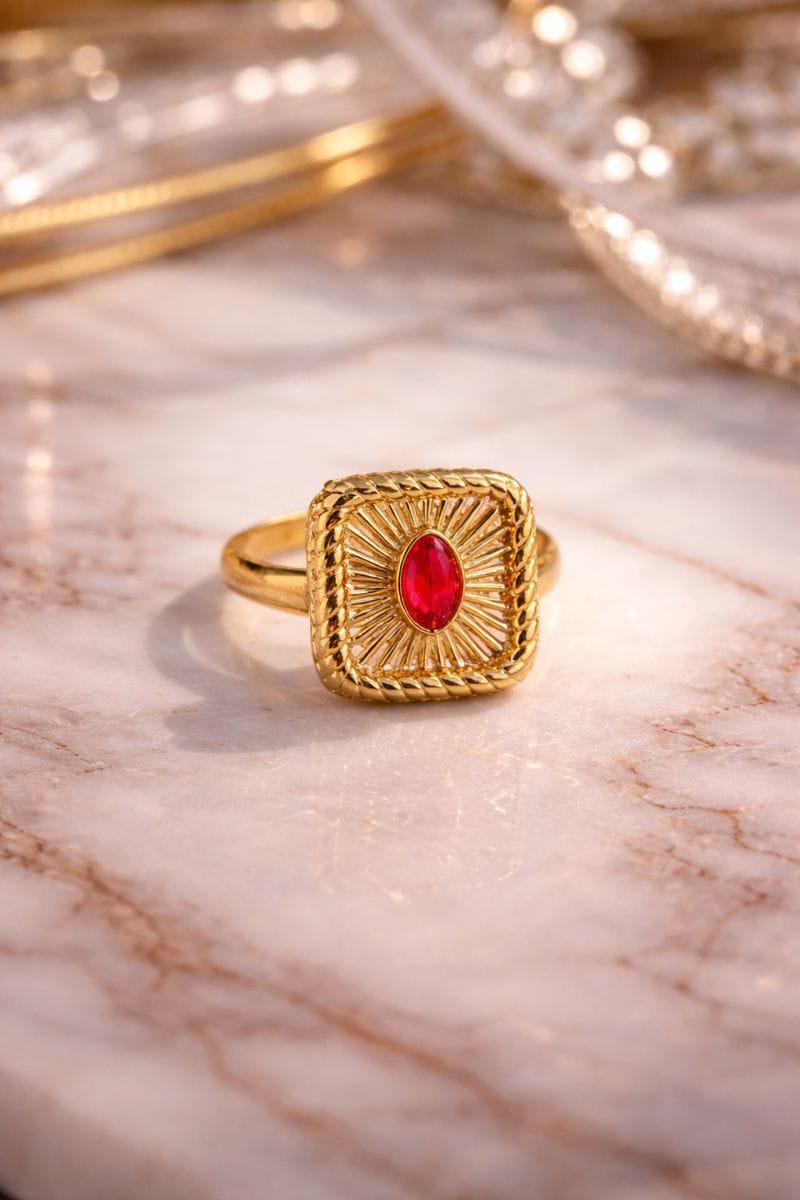 Gold Ring for Women – Elegant Floral Adjustable Ring | Minimalist Jewelry Gift