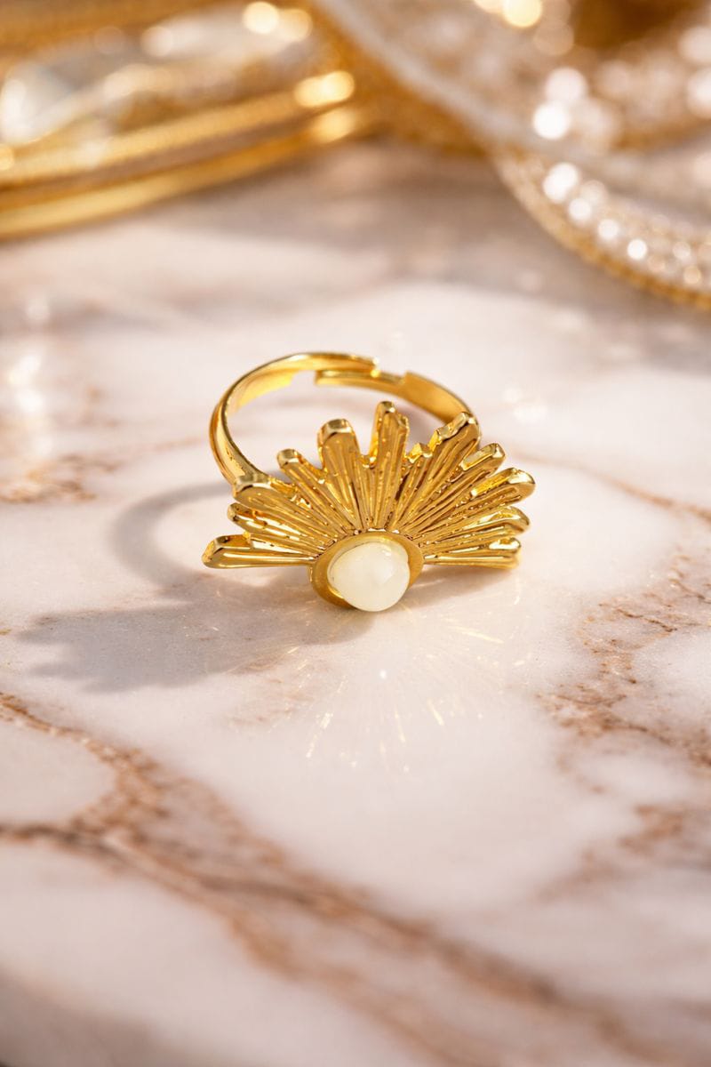 Gold Ring for Women – Elegant Floral Adjustable Ring | Minimalist Jewelry Gift
