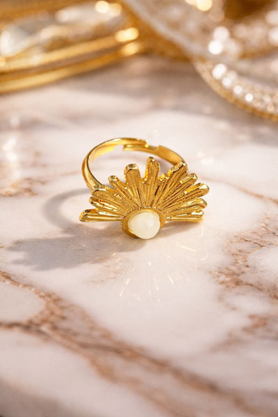 Gold Ring for Women – Elegant Floral Adjustable Ring | Minimalist Jewelry Gift