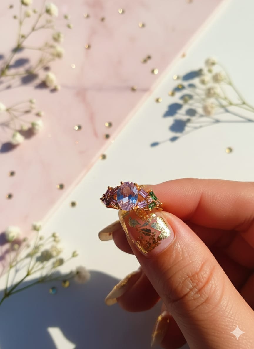 Gold Ring for Women – Elegant Floral Adjustable Ring | Minimalist Jewelry Gift