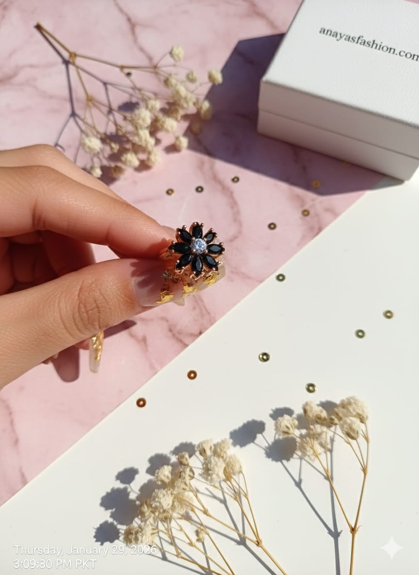 Gold Ring for Women – Elegant Floral Adjustable Ring | Minimalist Jewelry Gift