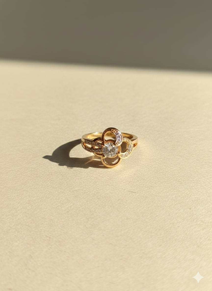 Gold Ring for Women – Elegant Floral Adjustable Ring | Minimalist Jewelry Gift