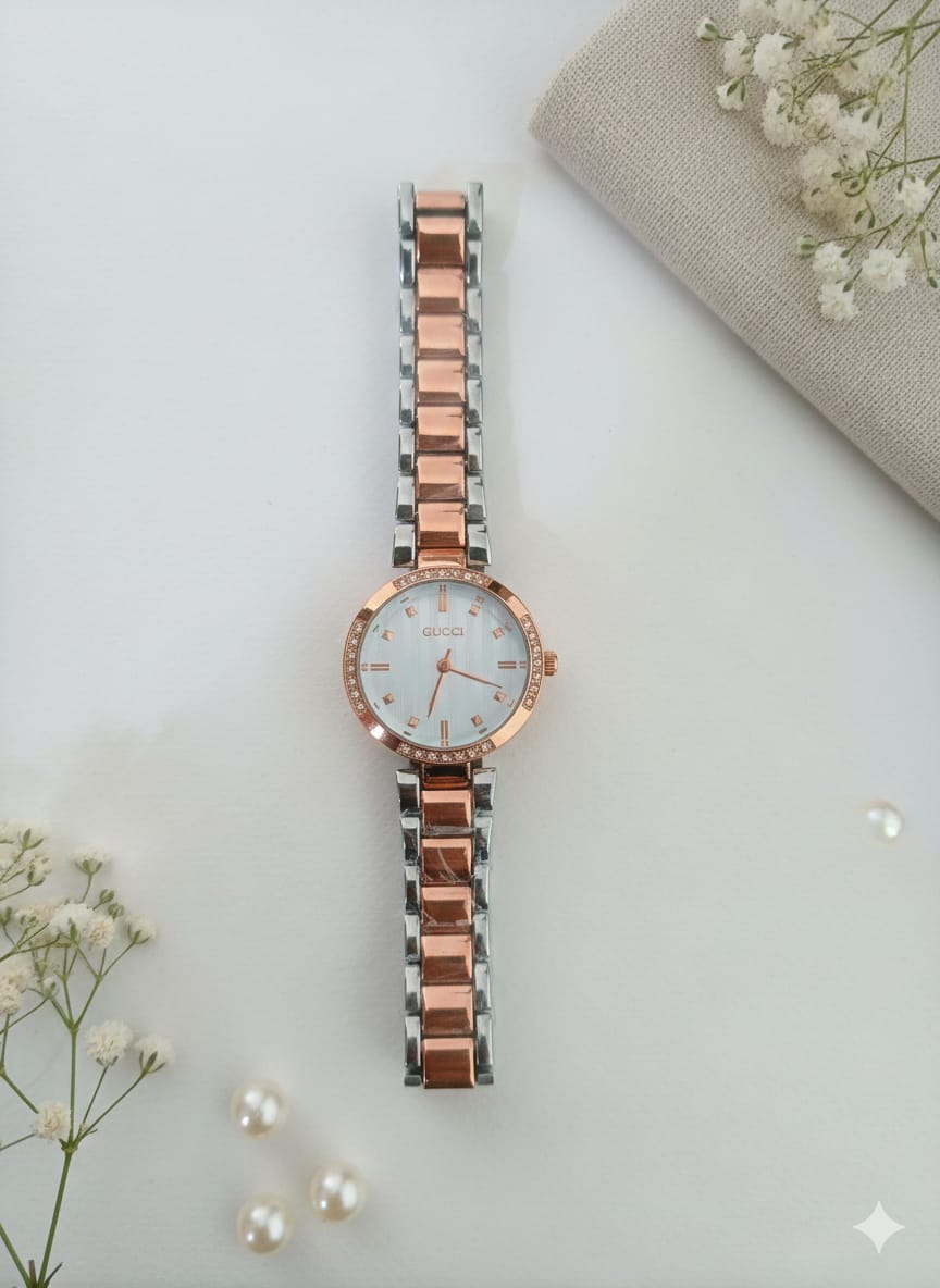 Luxury Gold Women’s Watch – Elegant Crystal Dial Bracelet Wrist Watch for Ladies | Premium Fashion Jewelry Watch